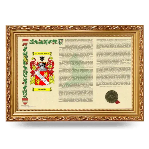 Dumble Armorial Landscape Framed - Gold