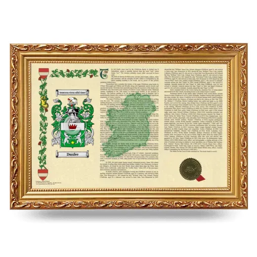 Dunfee Armorial Landscape Framed - Gold