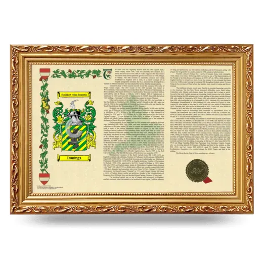 Dunings Armorial Landscape Framed - Gold
