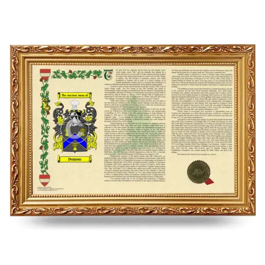 Dunson Armorial Landscape Framed - Gold