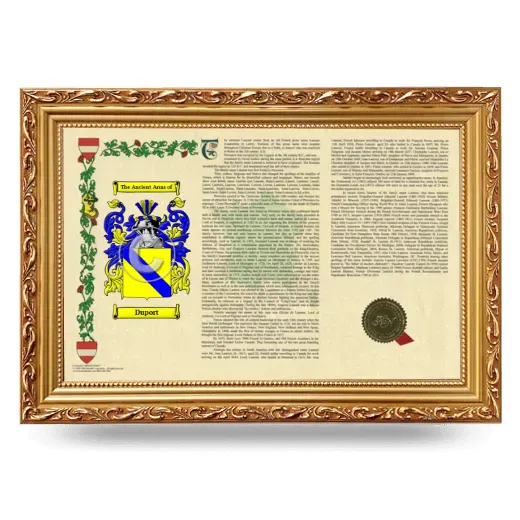 Duport Armorial Landscape Framed - Gold