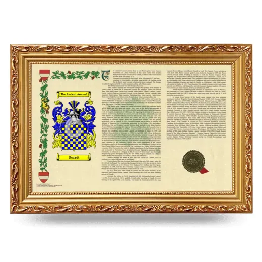 Durett Armorial Landscape Framed - Gold