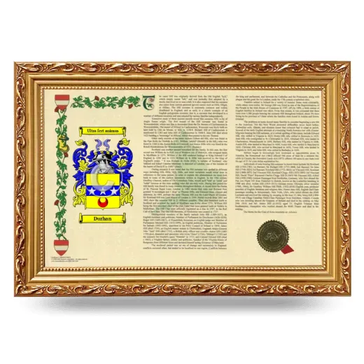 Durhan Armorial Landscape Framed - Gold