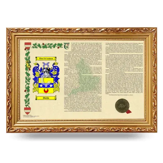 Durin Armorial Landscape Framed - Gold
