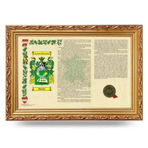 Durran Armorial Landscape Framed - Gold
