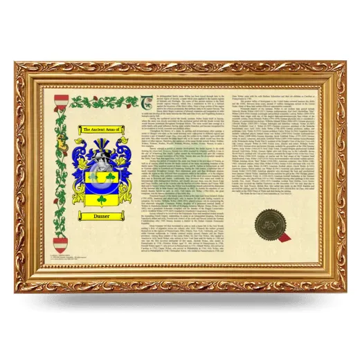 Dusser Armorial Landscape Framed - Gold