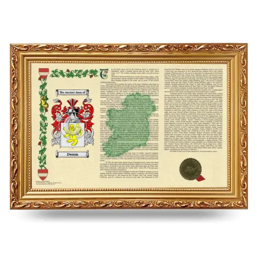 Dwayn Armorial Landscape Framed - Gold