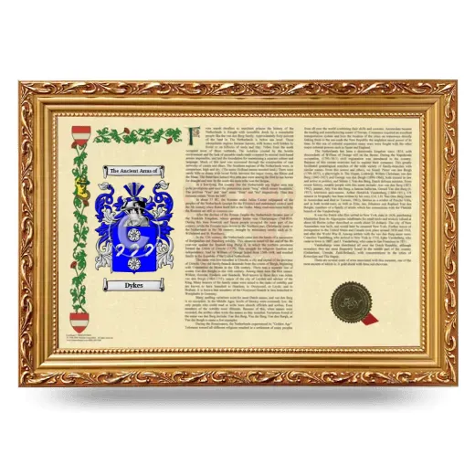 Dykes Armorial Landscape Framed - Gold