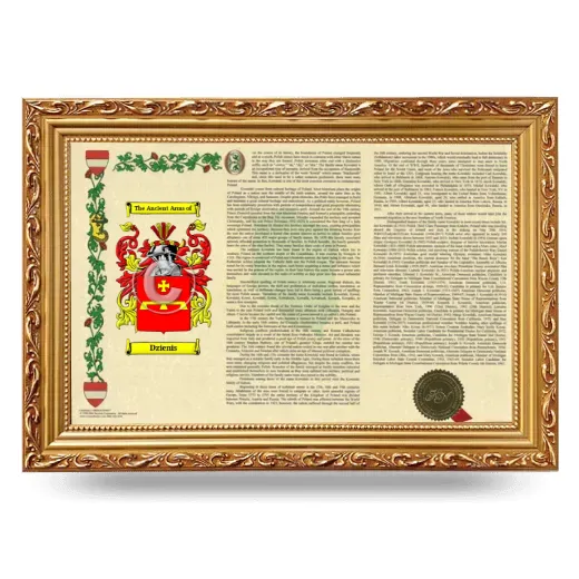 Dzienis Armorial Landscape Framed - Gold