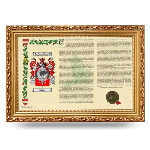 Eadge Armorial Landscape Framed - Gold