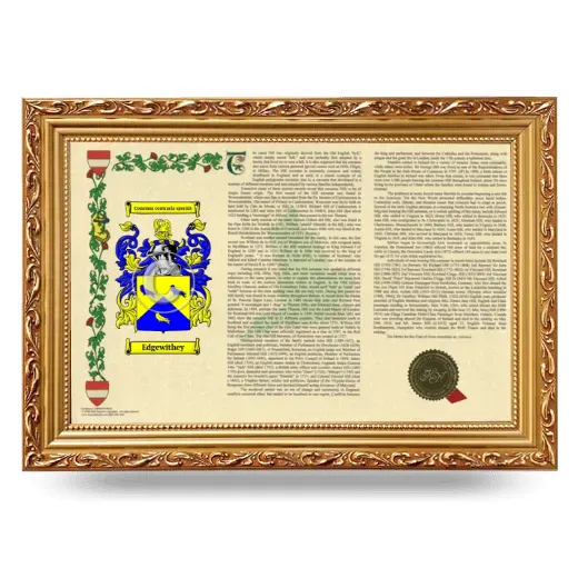 Edgewithey Armorial Landscape Framed - Gold