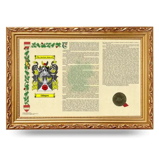 Edingen Armorial Landscape Framed - Gold