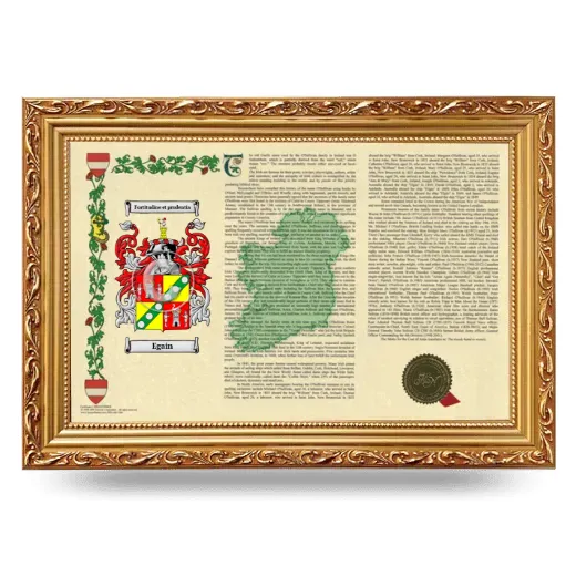 Egain Armorial Landscape Framed - Gold