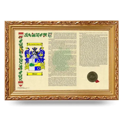 Elisser Armorial Landscape Framed - Gold