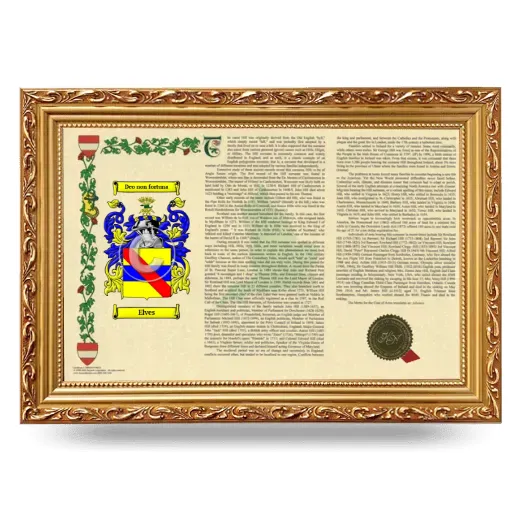 Elves Armorial Landscape Framed - Gold