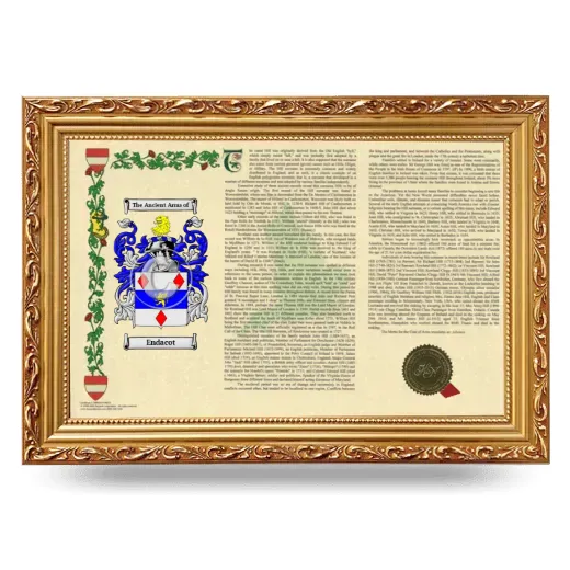 Endacot Armorial Landscape Framed - Gold