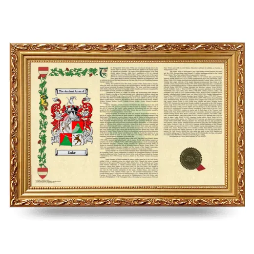 Enke Armorial Landscape Framed - Gold