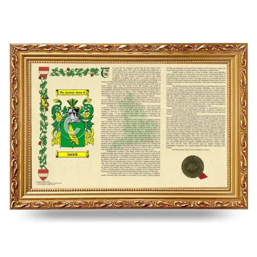 Entick Armorial Landscape Framed - Gold