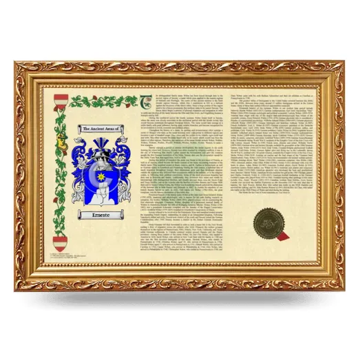 Erneste Armorial Landscape Framed - Gold