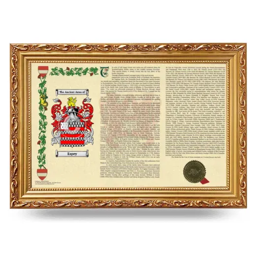 Espey Armorial Landscape Framed - Gold