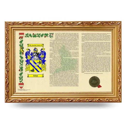 Estap Armorial Landscape Framed - Gold