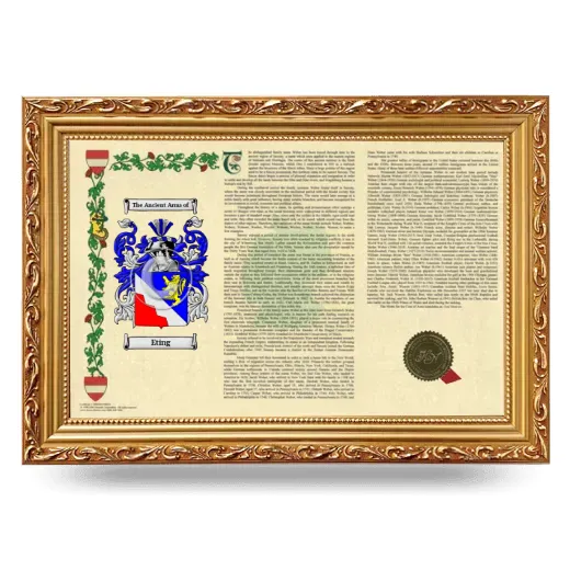 Eting Armorial Landscape Framed - Gold