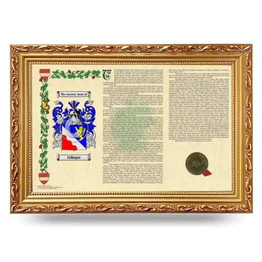 Etlinger Armorial Landscape Framed - Gold