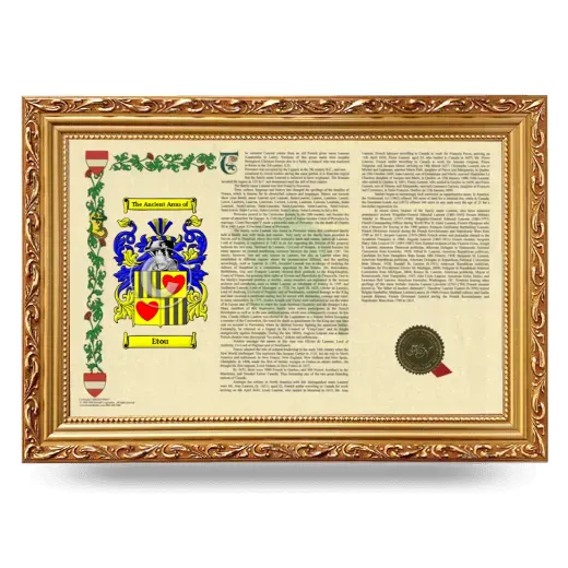Etou Armorial Landscape Framed - Gold