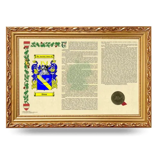 Etraz Armorial Landscape Framed - Gold