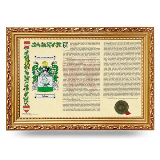 Exford Armorial Landscape Framed - Gold