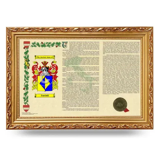 Faccioli Armorial Landscape Framed - Gold