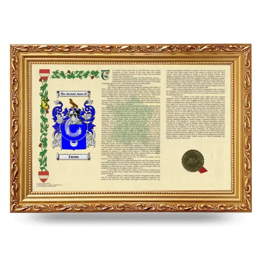 Facon Armorial Landscape Framed - Gold