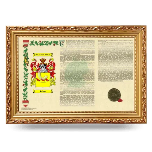 Falan Armorial Landscape Framed - Gold