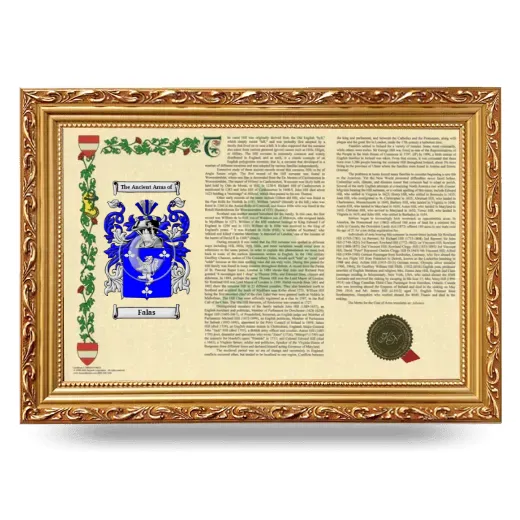 Falas Armorial Landscape Framed - Gold