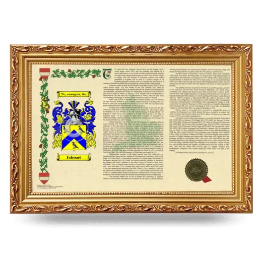 Falconet Armorial Landscape Framed - Gold