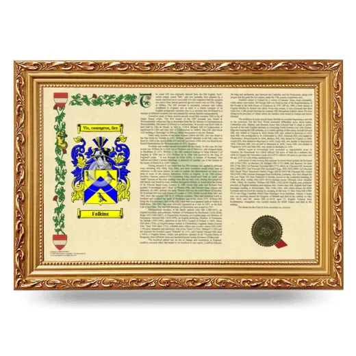 Falkins Armorial Landscape Framed - Gold