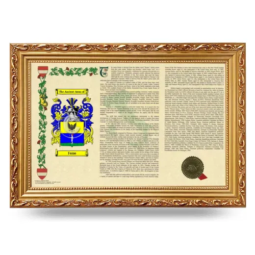 Fano Armorial Landscape Framed - Gold