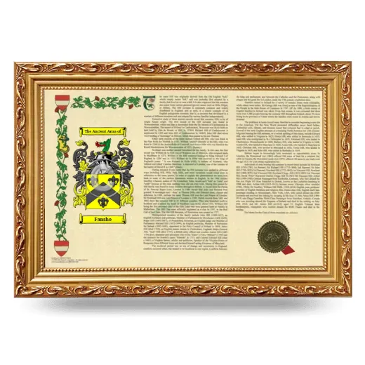 Fansho Armorial Landscape Framed - Gold