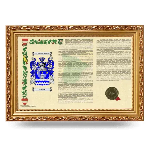 Farah Armorial Landscape Framed - Gold