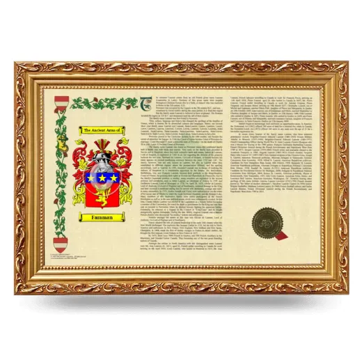 Faraman Armorial Landscape Framed - Gold