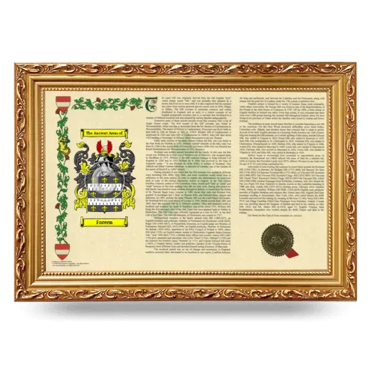 Fareen Armorial Landscape Framed - Gold