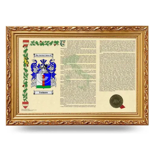 Farinaro Armorial Landscape Framed - Gold