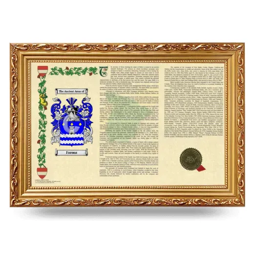 Farons Armorial Landscape Framed - Gold