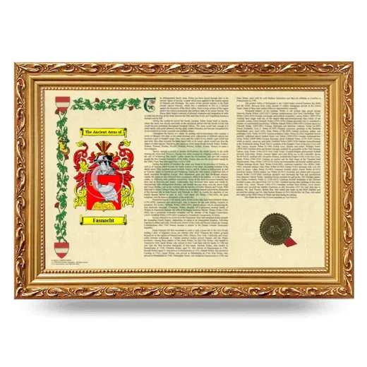 Fasnacht Armorial Landscape Framed - Gold