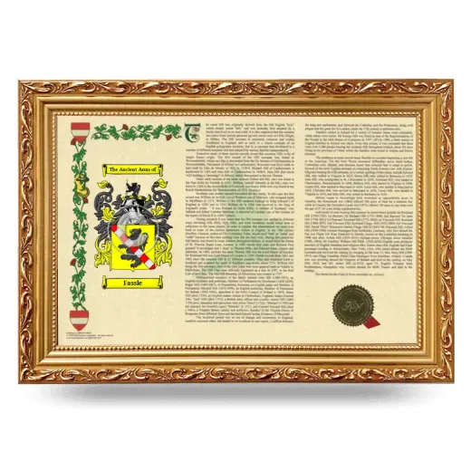 Fassle Armorial Landscape Framed - Gold
