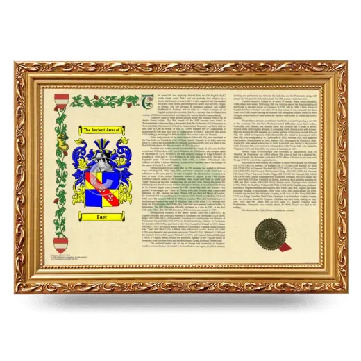 Fast Armorial Landscape Framed - Gold