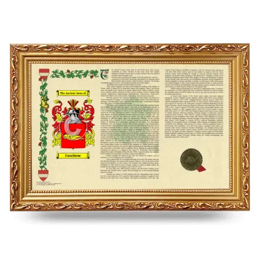 Faucheur Armorial Landscape Framed - Gold