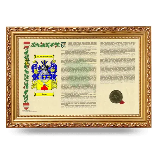 Faus Armorial Landscape Framed - Gold