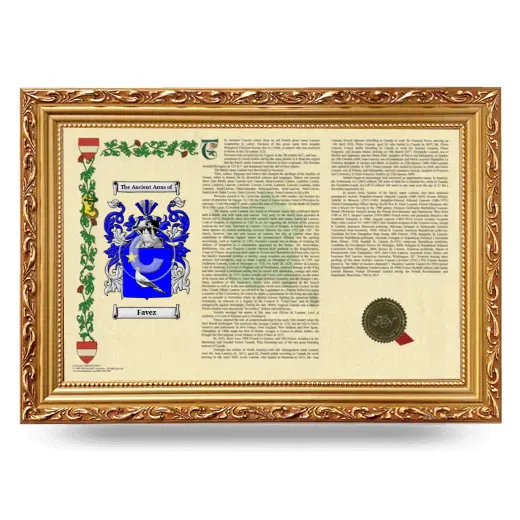 Favez Armorial Landscape Framed - Gold