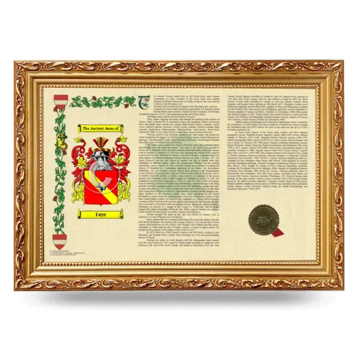 Fays Armorial Landscape Framed - Gold